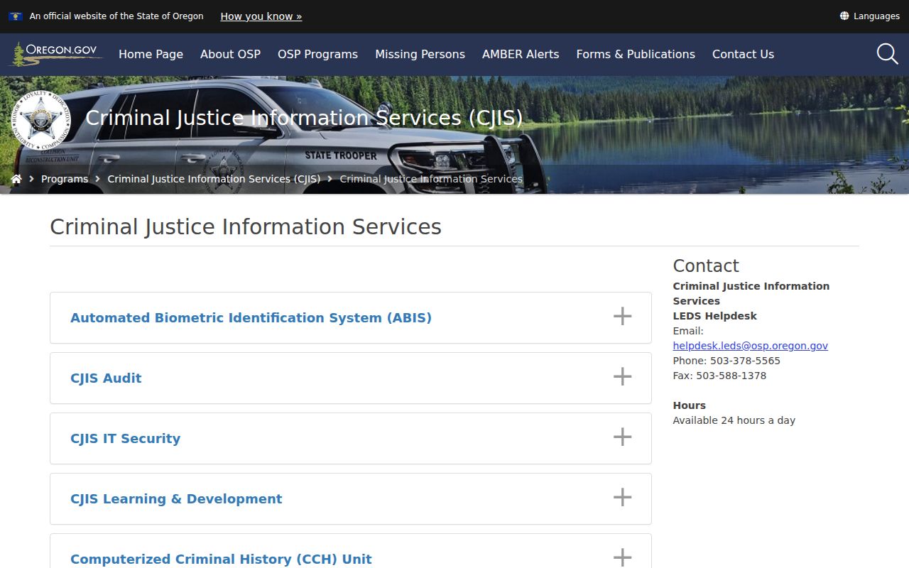 Hood River County arrest records at Oregon State Police CJIS