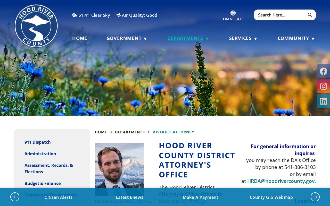 Cascade Locks criminal case District Attorney information