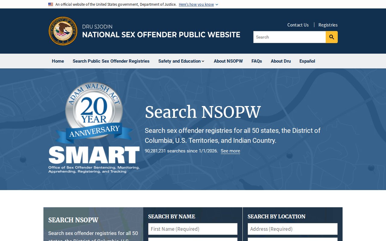 National Sex Offender Public Website search for a Hood River County registry check